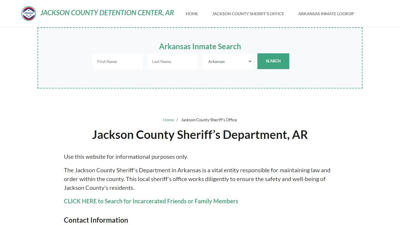 Jackson County Sheriff Department, AR Arrests, Warrant Lookup